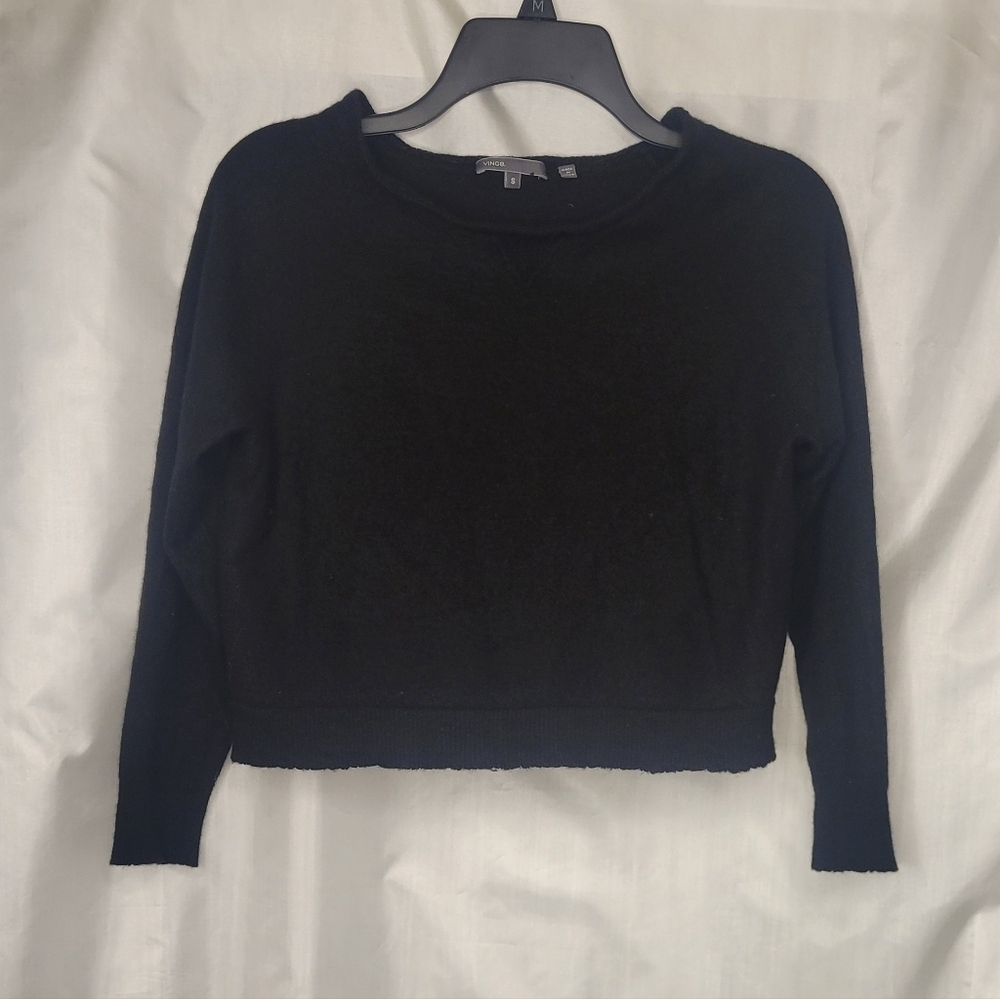 Vince cropped crewneck sweater, 3/4 sleeves